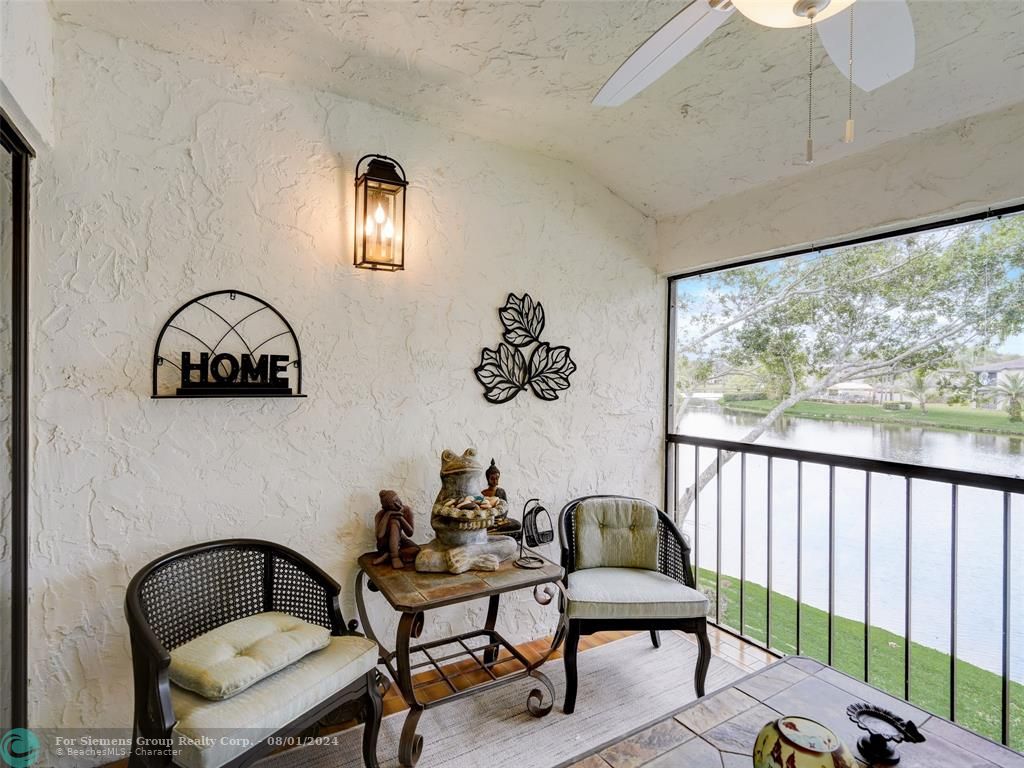 Balcony area, view of the lake