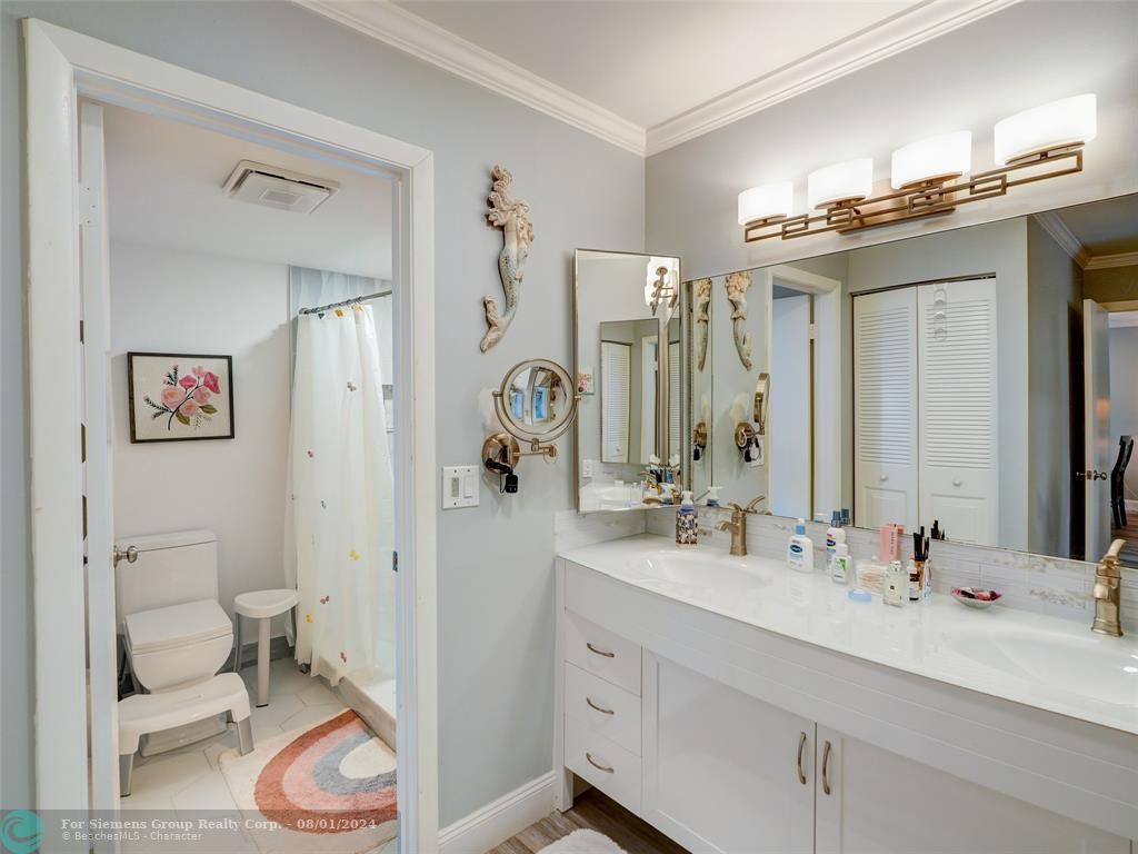 Main bedroom area, Main shower & vanity area