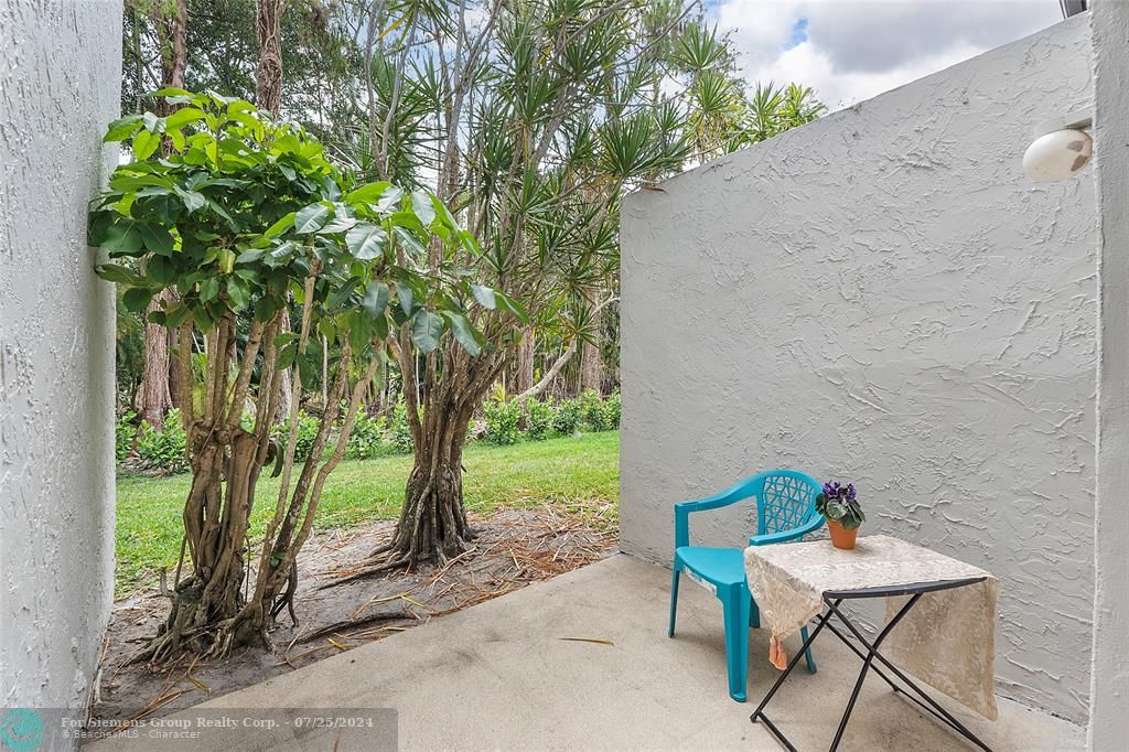 Private Side Patio off the Dining Area