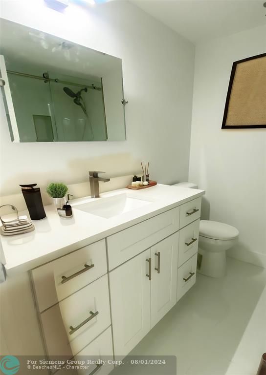 2nd Bathroom , Brand New Renovation with Walk In shower! Virtually Staged