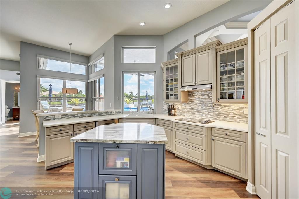Kitchen Island looking towards pool